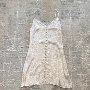 Abercrombie and Fitch White and Cream Button-Down Slip Dress